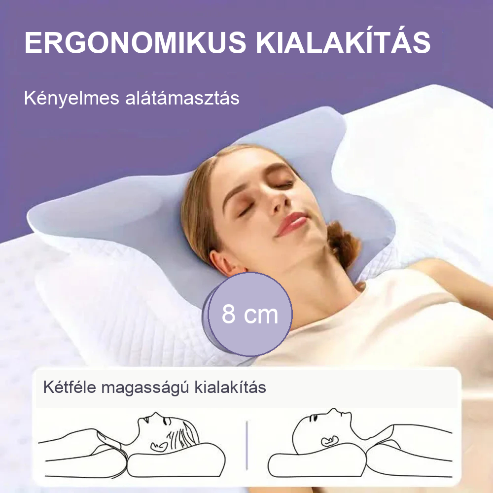 Ergonomikus kialakítás háton és oldalt alváshoz
