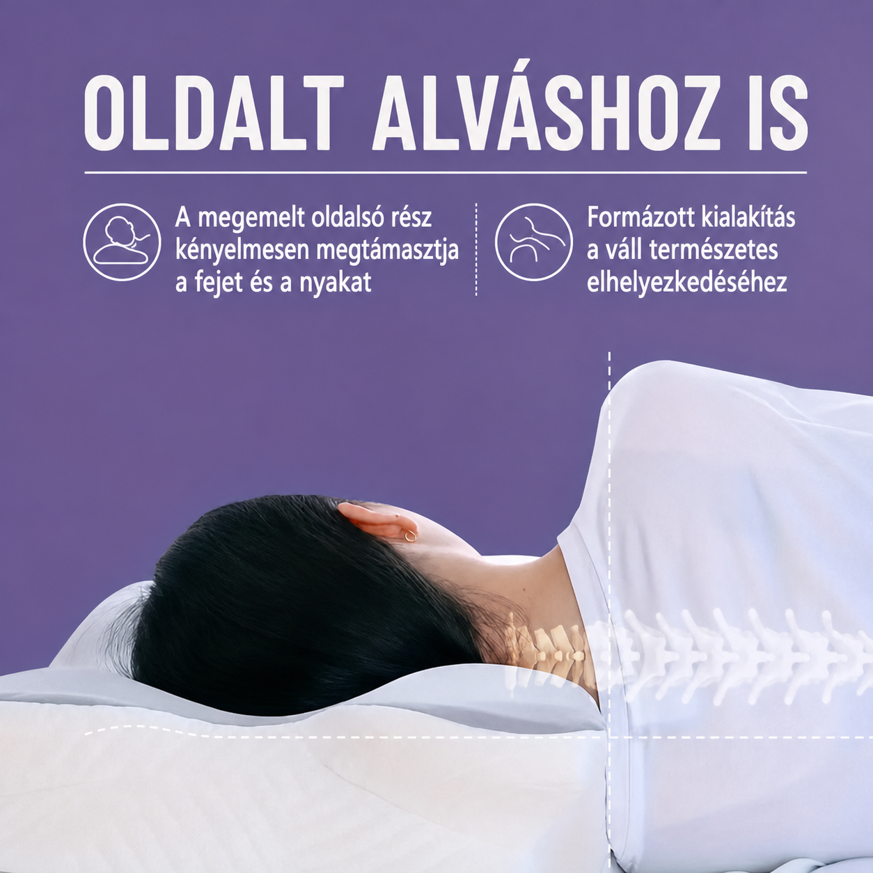 Kialakítás oldalt alváshoz